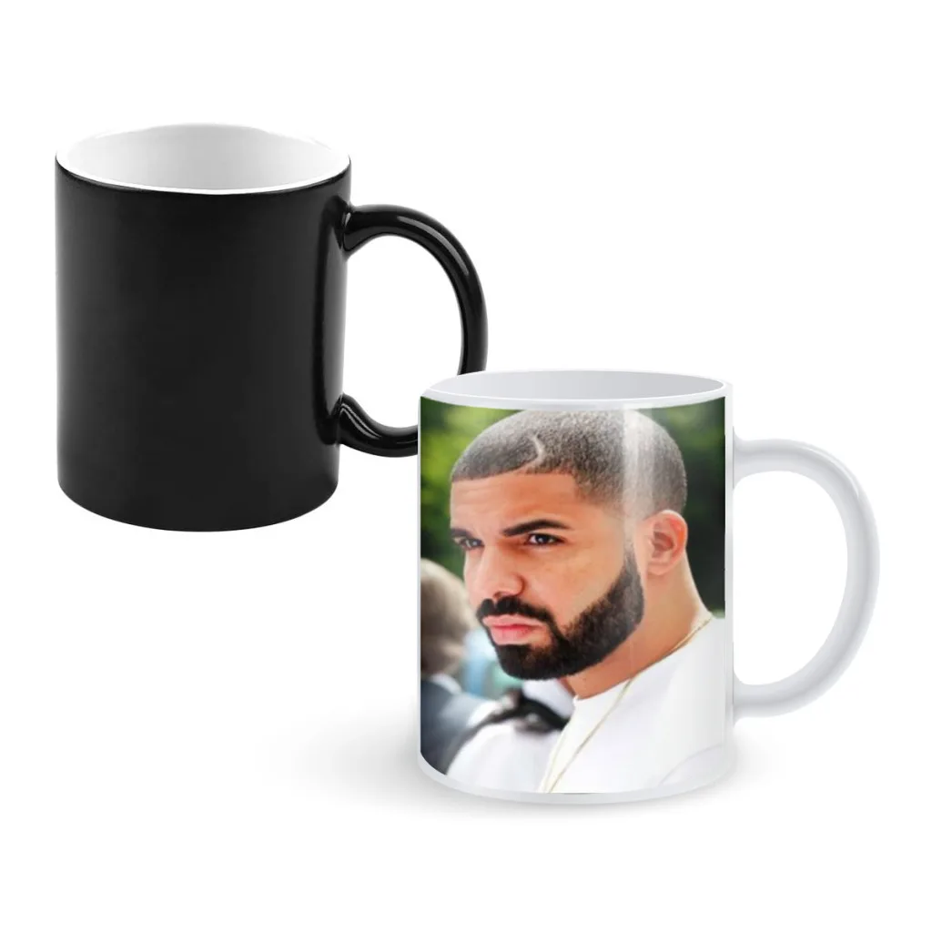 

Rapper D-Drake Creativity Change Color Chang mug Ceramic mug Hot Coffee Cup Breakfast Cup mug Friend Gift