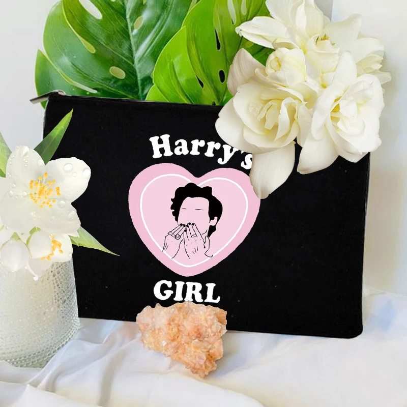 Singer Song Lover Fans Makeup Bag Best Gift Harry's Girl Pattern Cosmetic Case HS Fans Gift Women Travel Lipstick Bag