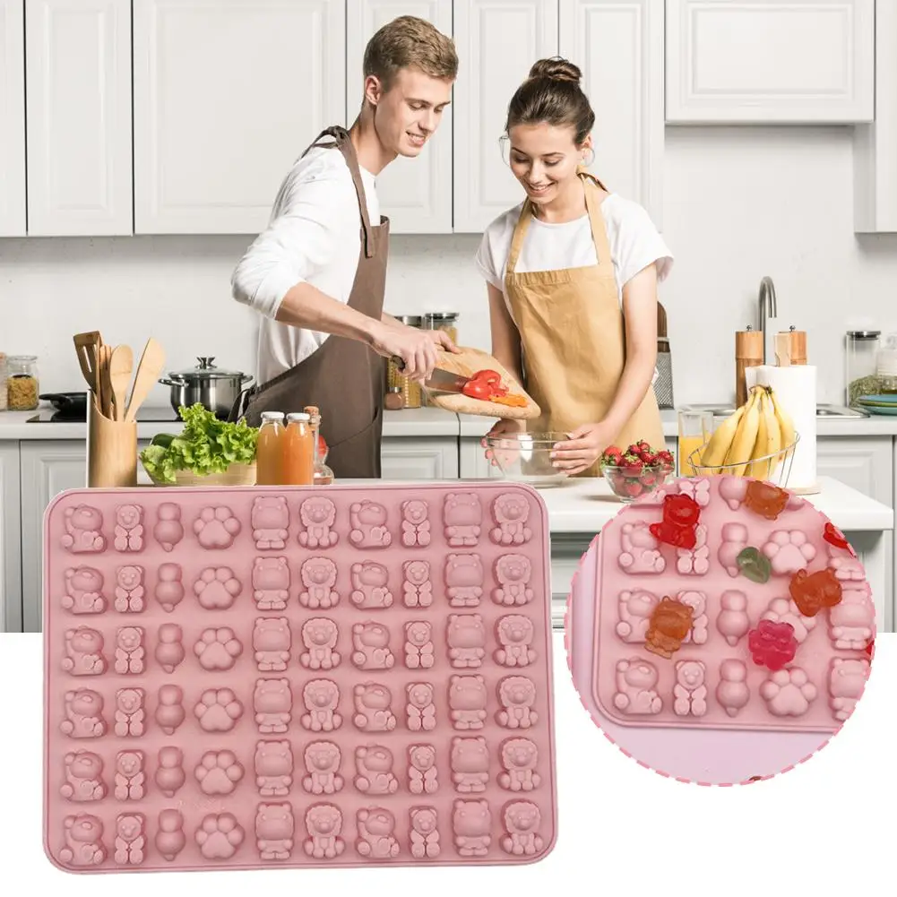 Cetakan permen Fudge silikon kartun cetakan Jelly beruang lucu alat coklat Diy dekorasi permen Fondant penetes Y3e0