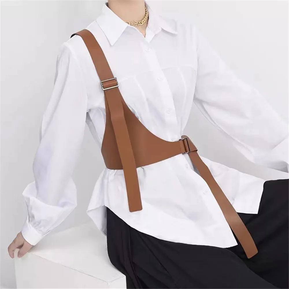 Designer Belts For Women Waist Harness Skirt Belt Soft Pu Leather Dress Cummer bunds Adjustable Body Suspender Gothic Harajuku