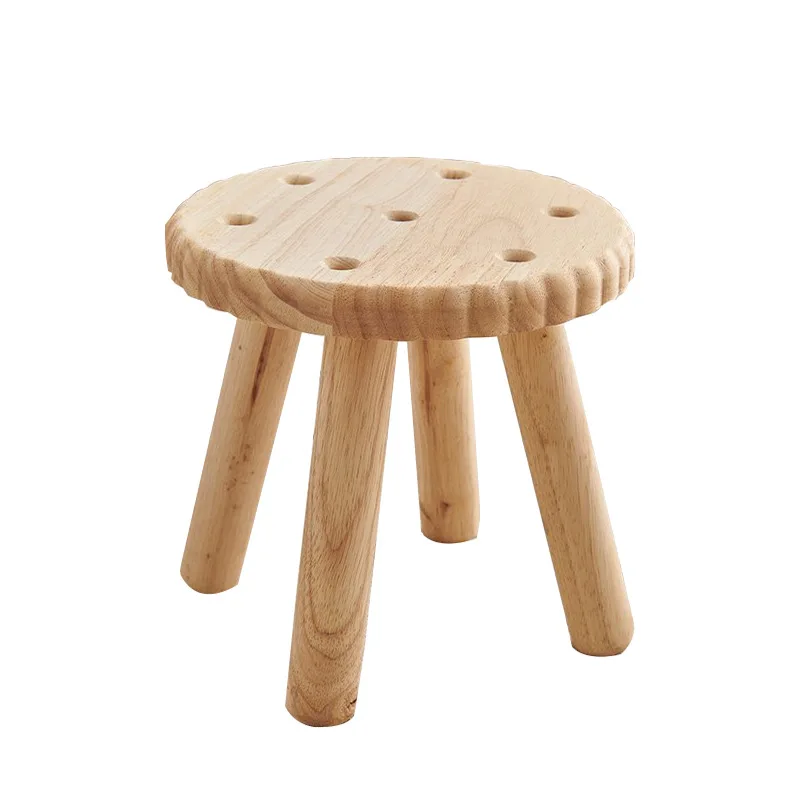 #Solid Oak Small Square Wooden Stool Modern Design Multifunctional Home Use Bench Low Stool