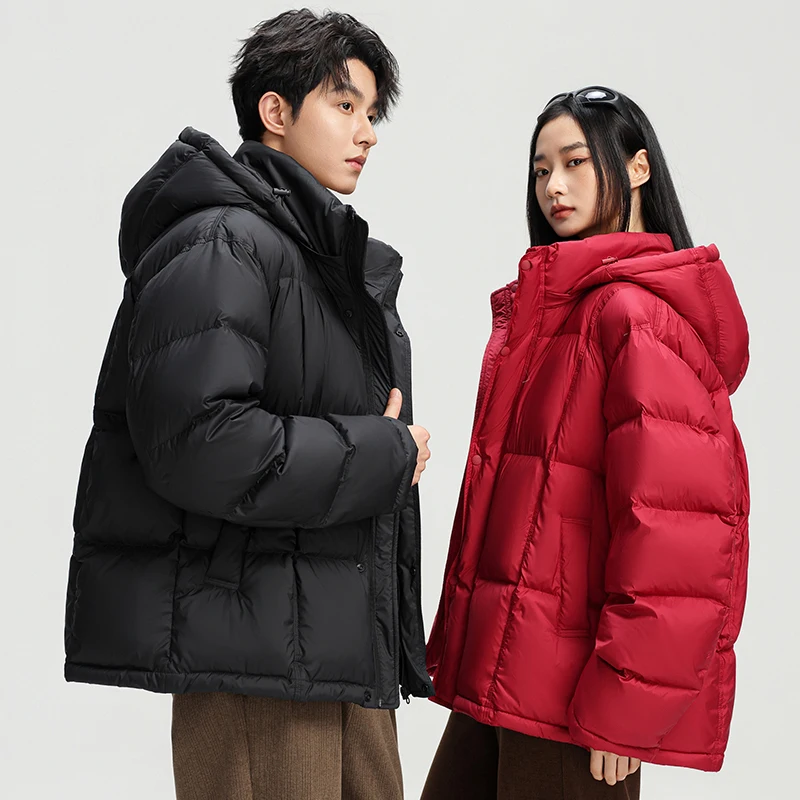 

Зимняя утепленная мужская пуховая куртка с капюшоном, черная, для молодежи и пар, повседневная, модная, для активного отдыха, теплая одежда