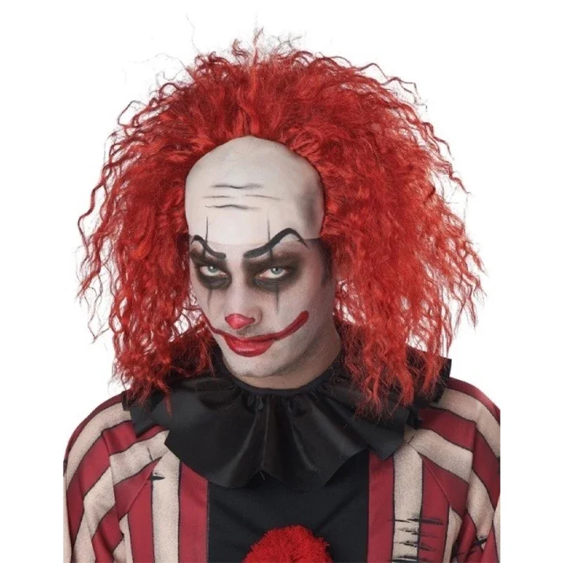 شعر صناعي تنكري مقاس 10 بوصات، Yin-Yang Mage، Beetle، المهرج الأخضر، شعر مجعد، أداء مرحلة حفلات الهالوين، شعر مستعار أصلع #4