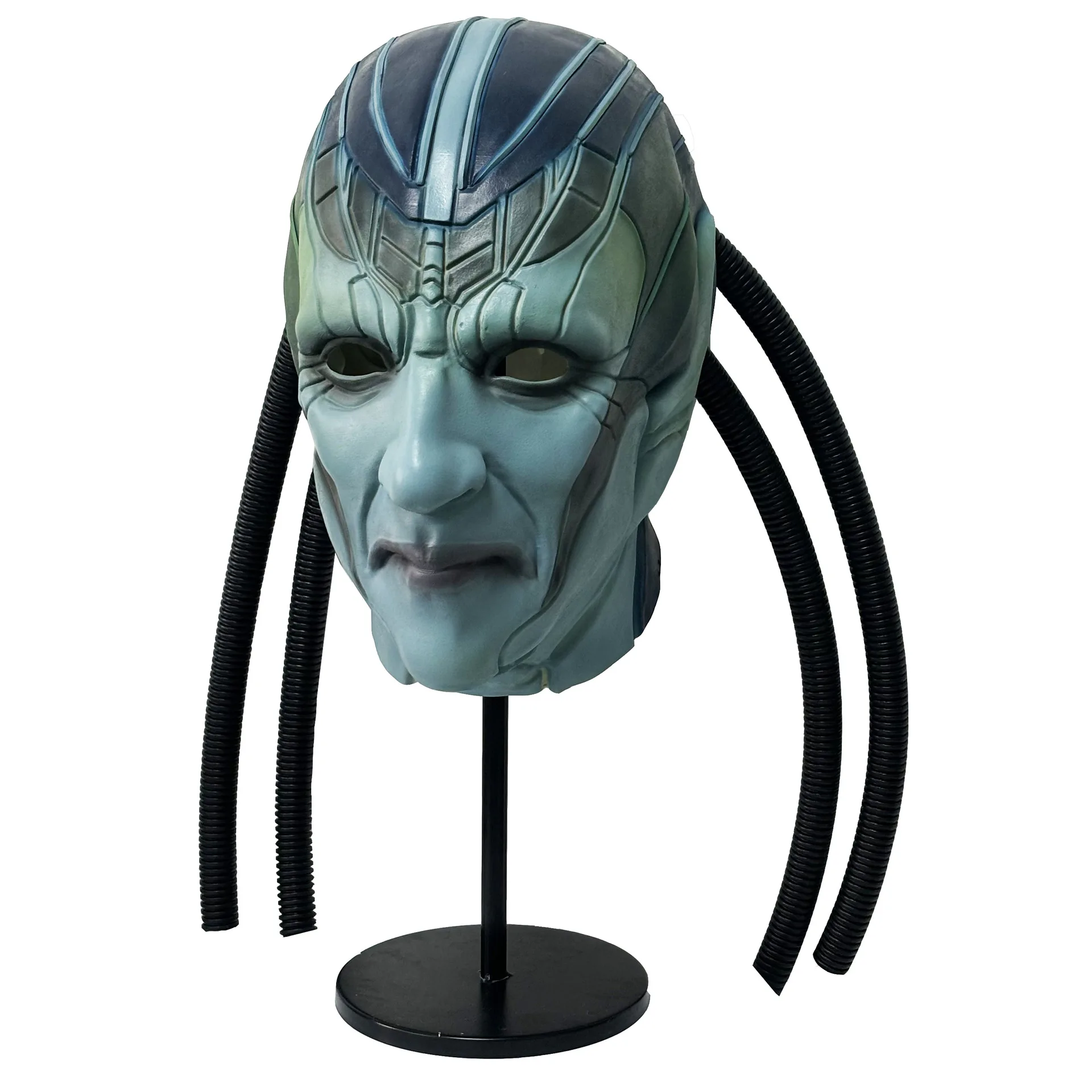 Alien-Vollkopf-Latexmaske Weltraumkreatur-Maske mit flexiblen Schläuchen Halloween Cosplay Karneval Kostüm-Requisite für Erwachsene – Detail 4