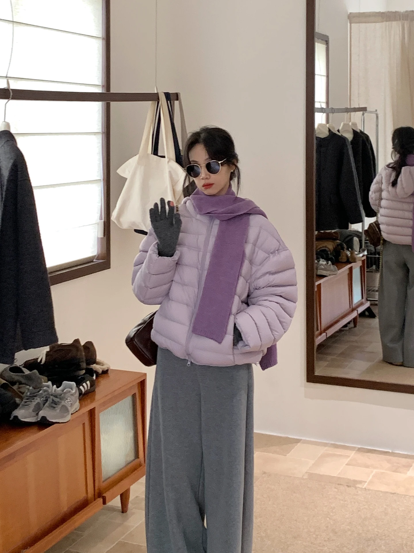 

BRIVIN Korean Sle Women's Puffer Jaet Hooded Bread Coat Warmth Purple Casual Winter New Arrival ort Length Zipper