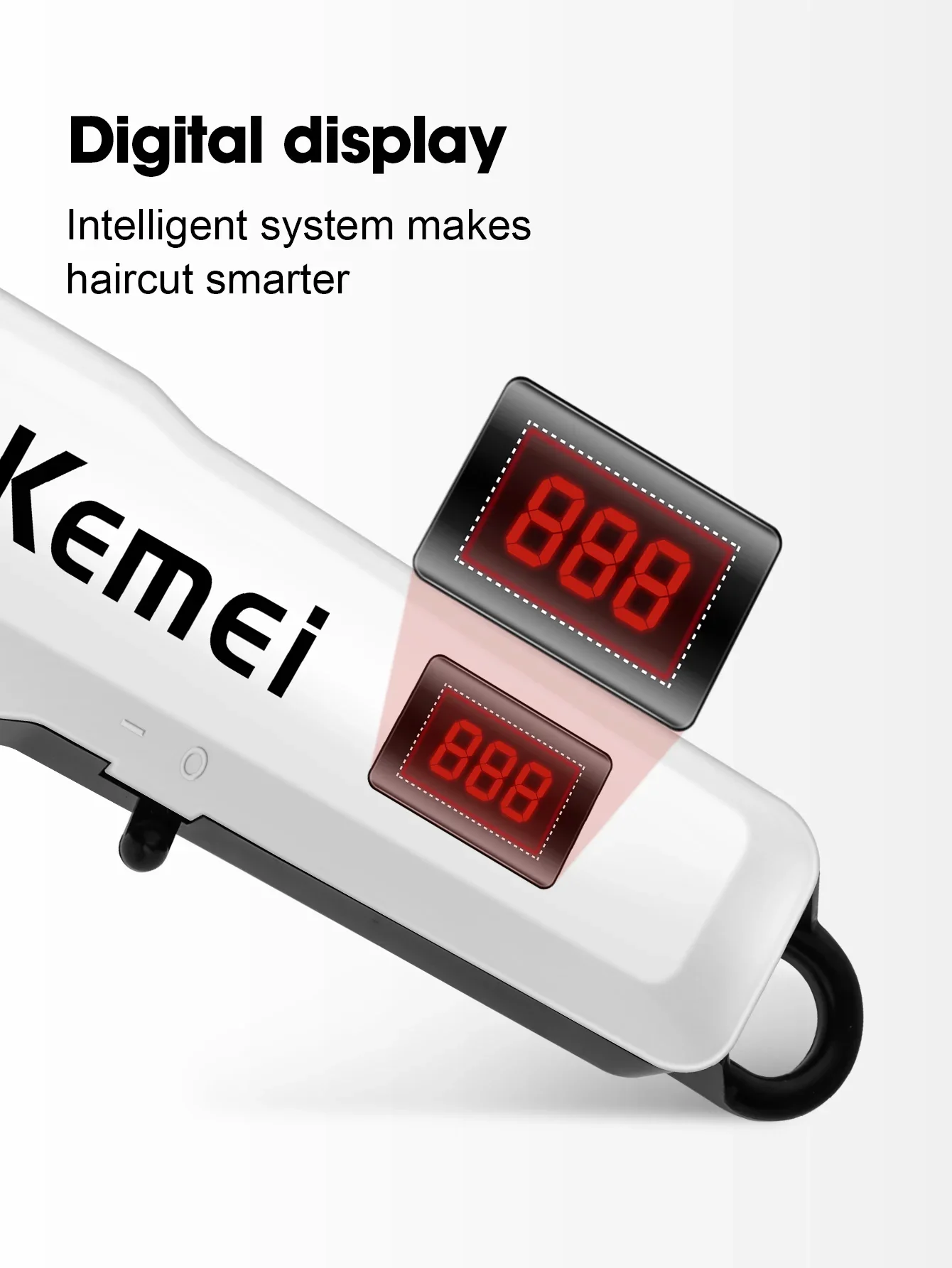 Kemei KM-809A Professioneller Haarschneider, verstellbarer Haarschneider für Männer, elektrisch, leistungsstarker Bart, wiederaufladbarer Haarschneider – Detail 13