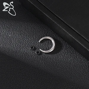 ZS 1 Buah 2G/4G / 6G C Bentuk Tanduk Kerbau Tindik Hidung Penjepit Baja Tahan Karat Cincin Septum Tandu Punk Rock Expander 8/10/11/12mm 10 penjualan terbaik tindik tongkat pangeran albert - №