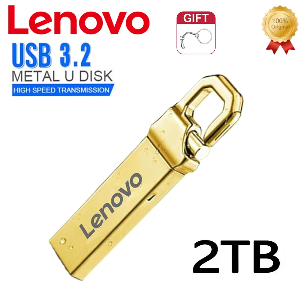 Lenovo Pen Drive 2TB High Speed Flash-geheugen Metalen Pendrive 1TB Flash Drive 512GB USB 3.0 Geheugen Opslagapparaat U Schijf voor PC