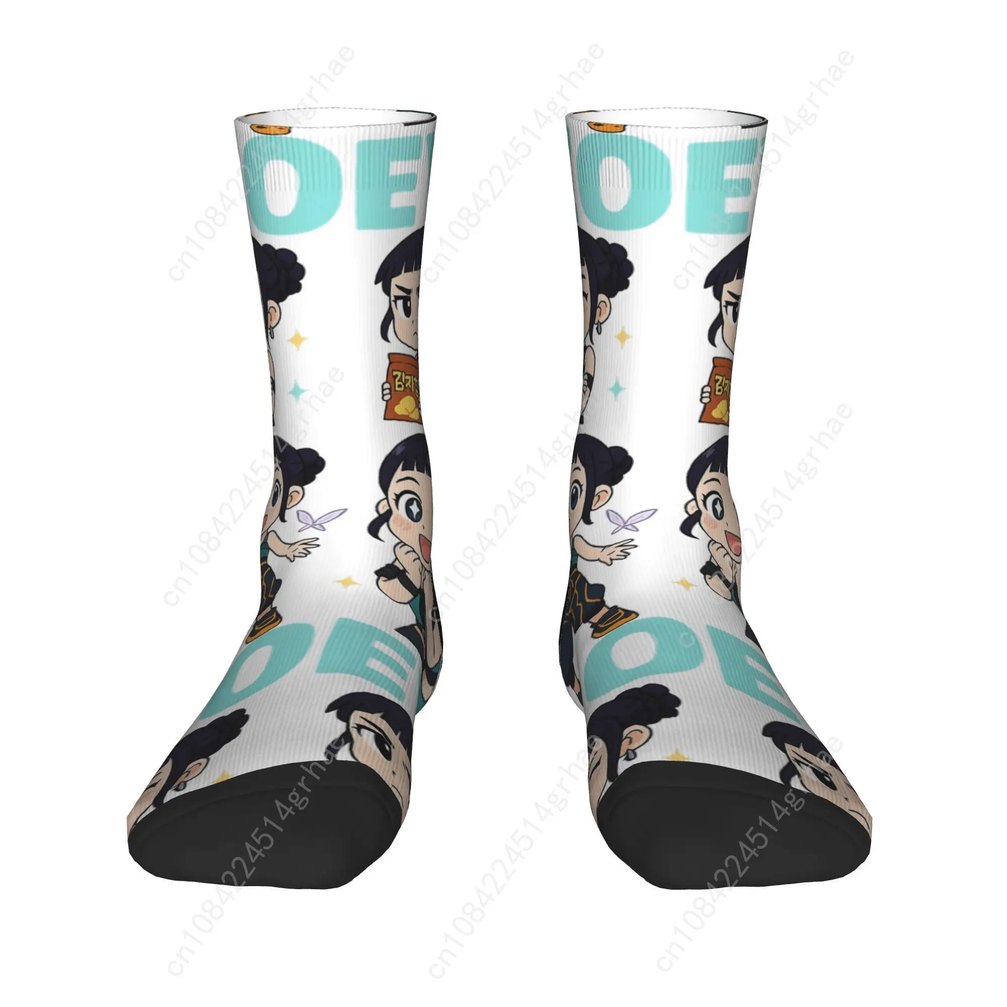 Kpop Demon Hunters Zoey Huntrix Girls Socks  Graphic Stockings Non Slip Couple Socks Soft Breathable Spring Gothic Running Socks