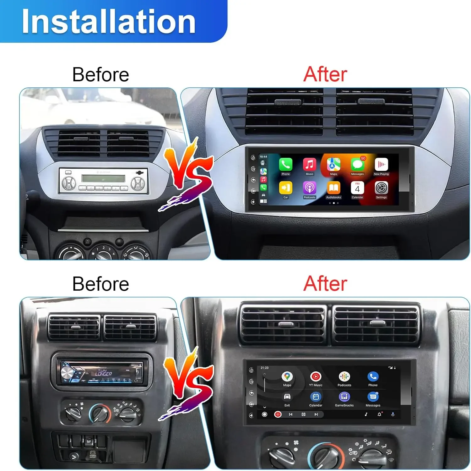 

6.86 Inch Android 1Din Car Radio Wireless Carplay Auto Touch Screen DSP RDS Car Stereo WIFI Blue Tooth GPS Video For Car