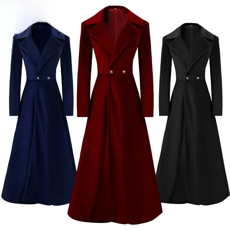 

Женская удлиненная ветровка до колен, модная верхняя одежда для осеннего сезона, этнический сценический костюм, женская куртка