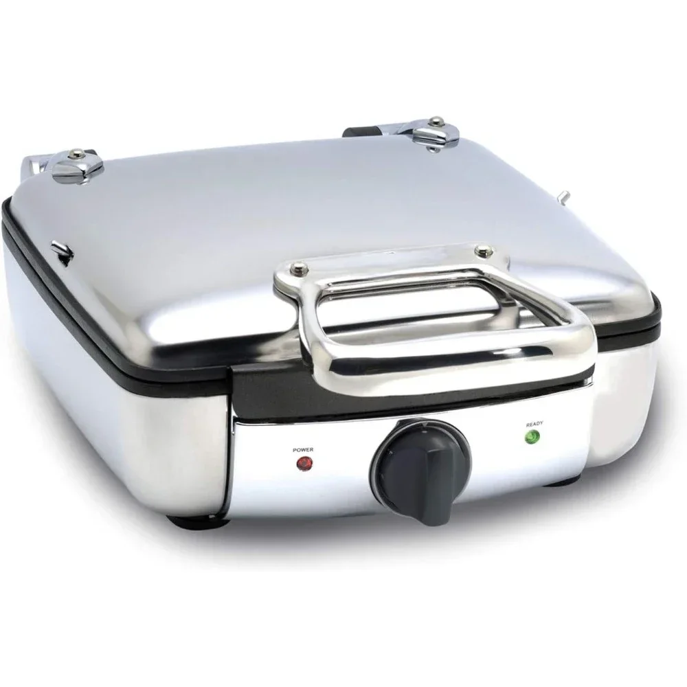 Hot selling All-Clad 2100046968 99010GT Stainless Steel Belgian Waffle Maker with 7 Browning Settings, 4-Square, Silver