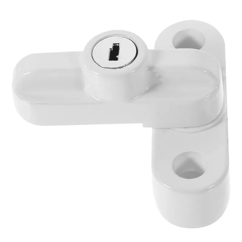 1Set T Type Window Lock Safety Sash Blocker Secure Lock with Screws for Door and Window Home Protection Sash Blocker