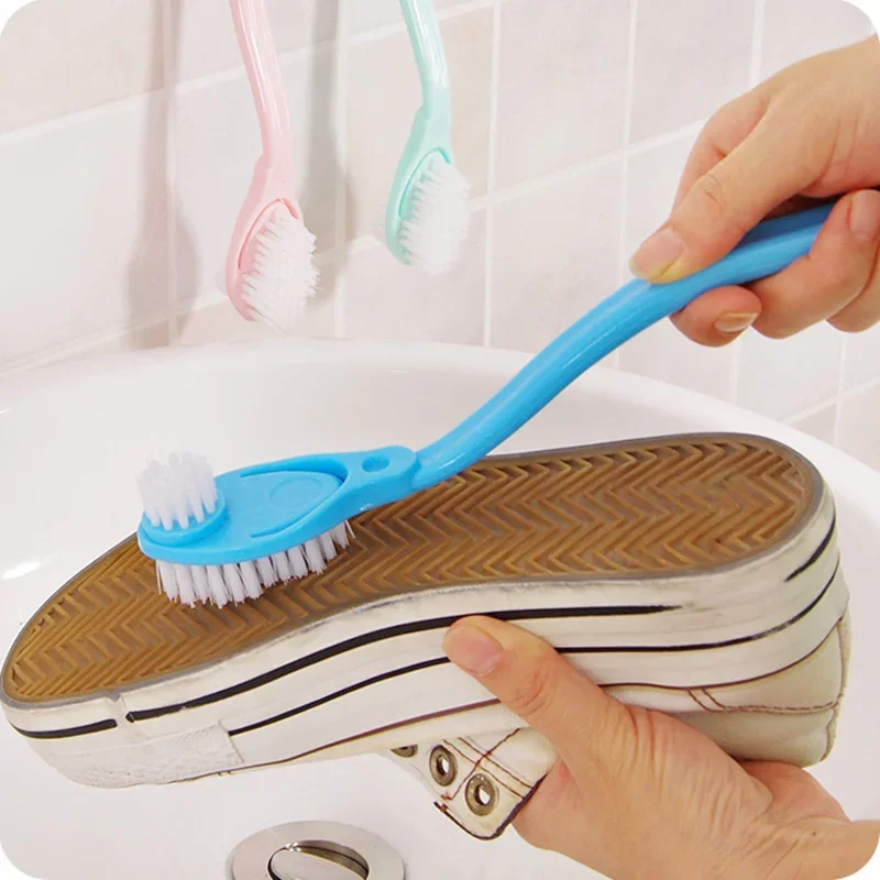 New Double Long Handle Shoe Cleaning Brush Shoe Cleaner Washing Toilet Lavabo Dishes Shoes Clean Wash Brush Home Cleaning Tools