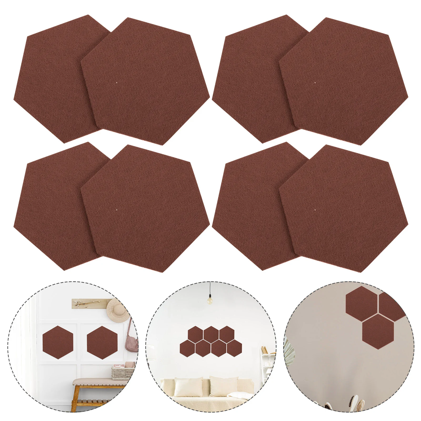 

12 Pcs Felt Backdrop Wall Sticker Bulletin Board Sign Letter Home Notice Self-adhesive Memo Hexagon Pin