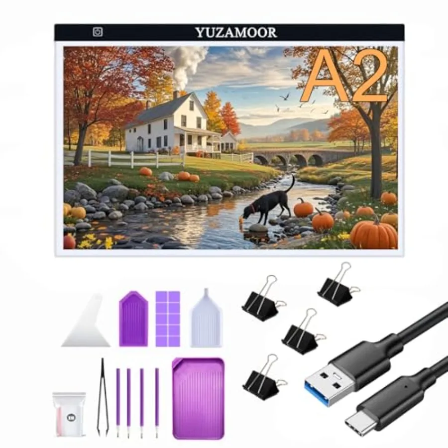 

Large Tracing LED Light Pad s for Diamond Art Sketching Painting - Adjustable Brightness Sketching Tracing - USB Powered DIY Di