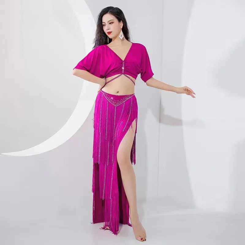 New belly dance hot drill nappa suit uniforme professionale da donna di fascia alta per spettacoli di danza orientale