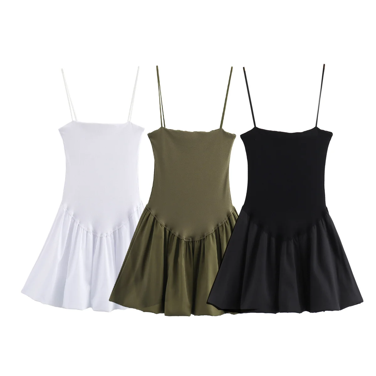 Women Solid Mini Dress Cami Ball Gown Dresses Slash Neck Sleeveless Summer Female Fashion Casual Dress Vestidos