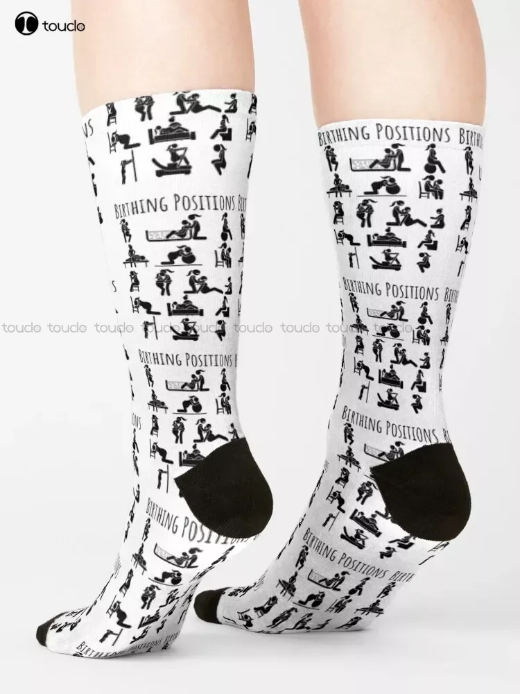 Birthing Positions Female Partner Socks Personalized Custom Unisex Adult Teen Youth Socks 360° Digital Print Custom Gift