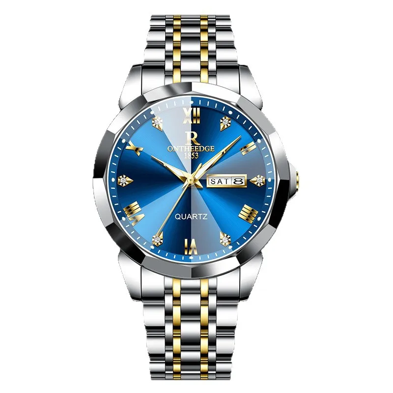 

、Роскошные мужские часы RuiZhiYuan | Водонепроницаемый двойной календарь | Светящиеся кварцевые наручные часы