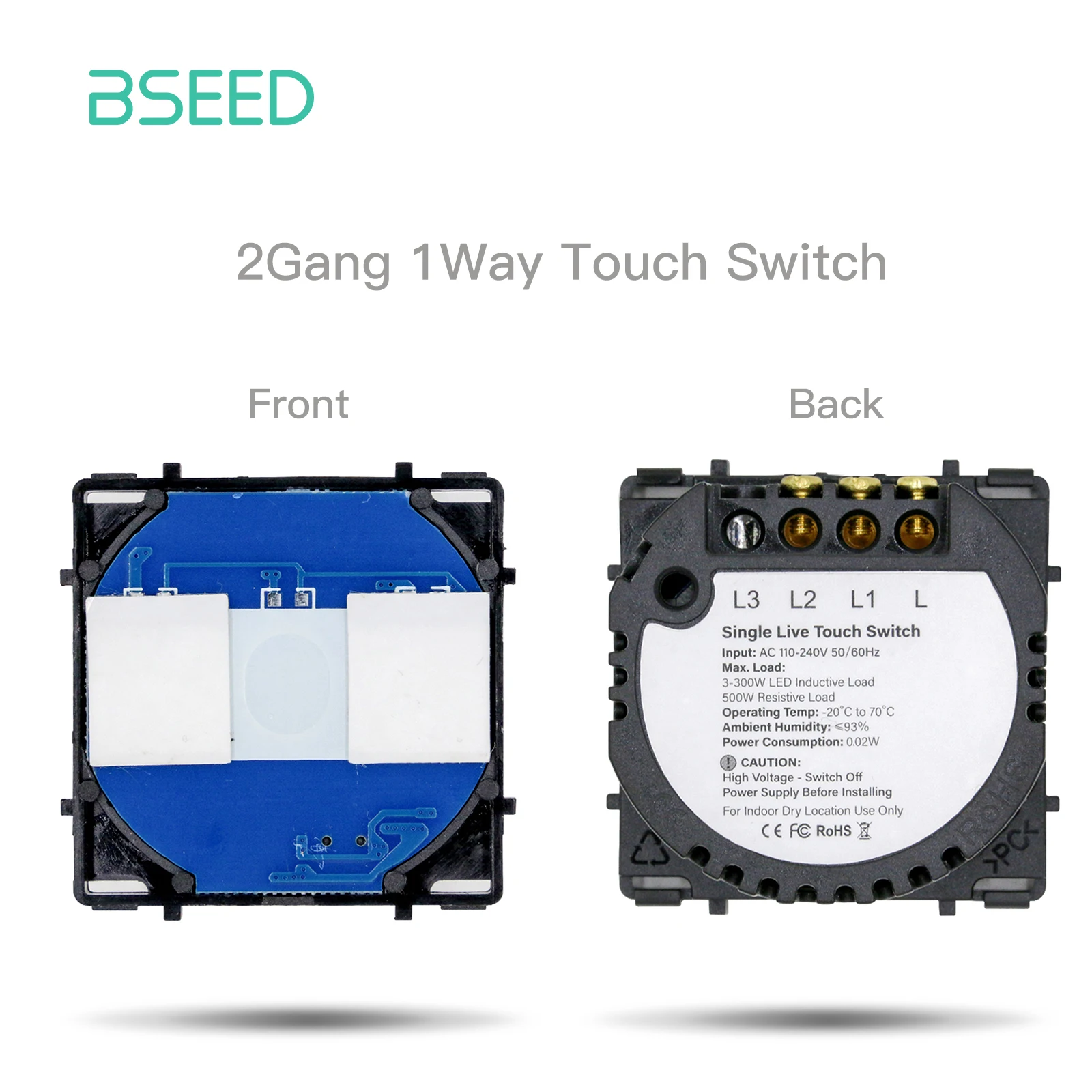 BSEED Touch Lichtschakelaar 1/2/3Gang Dimmer Functie Onderdelen Glazen Paneel Grijs EU Stopcontact plug DIY Gratis Combinatie
