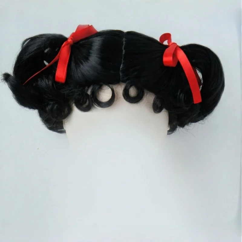 

JD490 10-11inch Short Charming curls with Twins Natural wave Pony Synthetic Mohair BJD Wigs Blythes Qbaby 18"AG Doll Accessorie