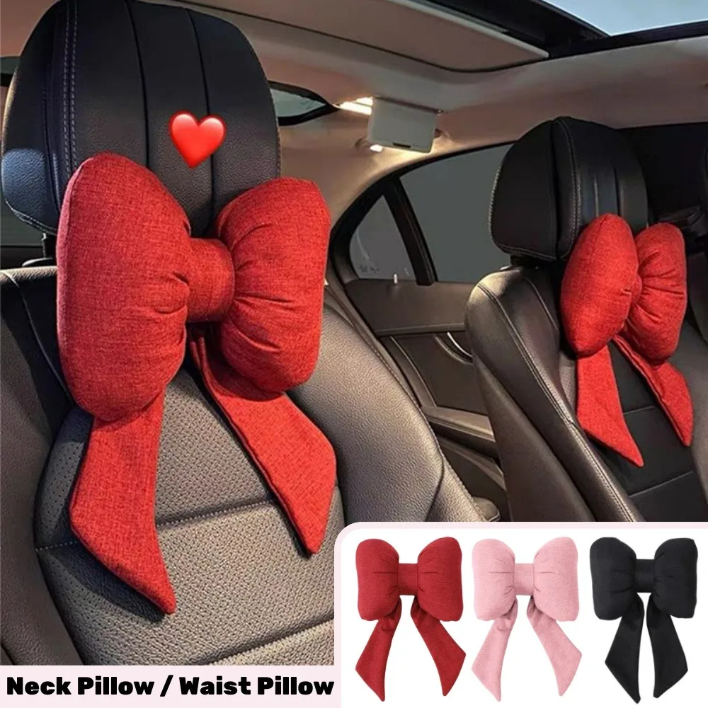 Auto Nackenkissen Niedliche Innen Rosa Schleife Kopfkissen Universal Anti-müdigkeit Auto Kopfstütze Nackenkissen Kissen Autozubehör