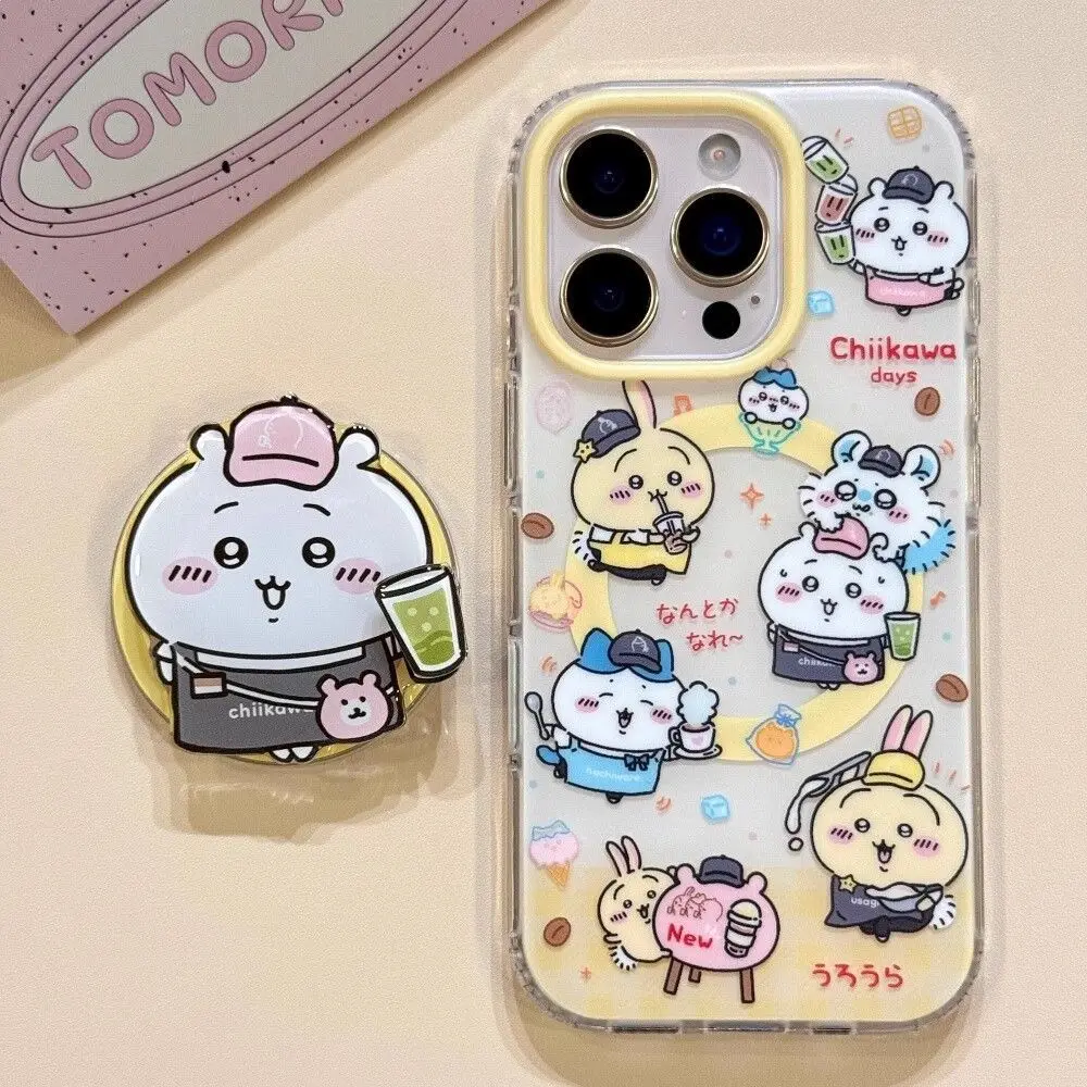 Casing HP Chiikawa Hachiware Usagi Momonga cocok untuk iPhone 17 16 15 14 13 12 11 pro max, pelindung menyeluruh, hadiah ulang tahun