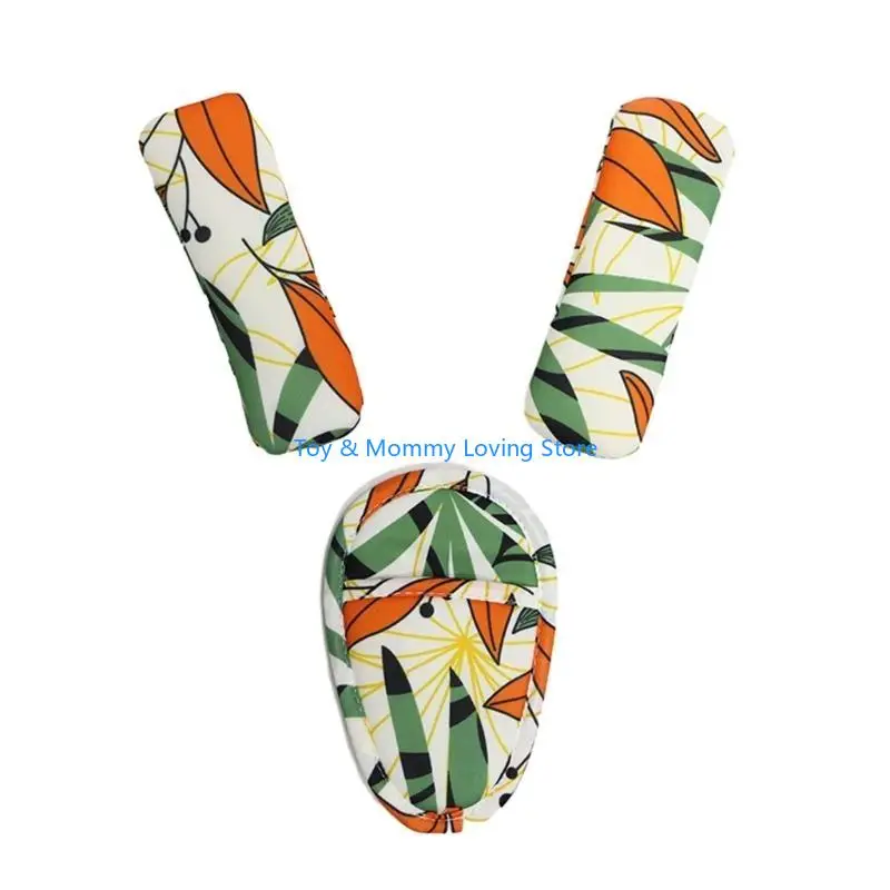 Y1QF حزام السيارة العالمي يغطي تنفس حزام عربة وسادة 3 منصات وسادة حزام الأمان توفر لمسة مريحة لمولودك الجديد