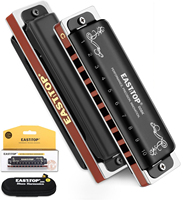 Top Grade Harmonica NEW 008K Blues Harp Mouth Organ 10 Hole 20 Tone Diatonic Blues Harmonica with Case,Harmonica for Adults