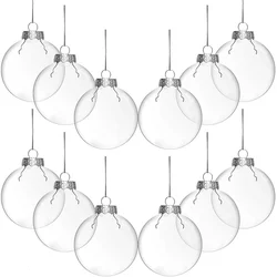 6Pcs Clear Plastic Christmas Ball Fillable Ornament Xmas Tree Hanging Bauble Pendant 2023 Christmas Home Decoration Navidad Gift