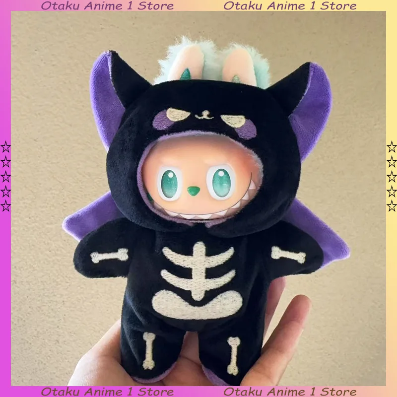 

New Halloween Labubu Clothes Cute Mild Luminescence Skeleton Demon Outfit Mini Plush Doll Clothing Fashion Doll Accessories