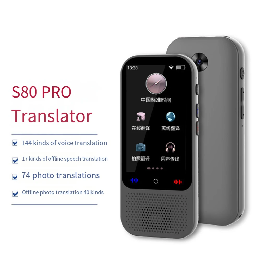 

Portable Translator Device With 144 Languages Screen Smart Voice Translator For Travel Learning Conferences