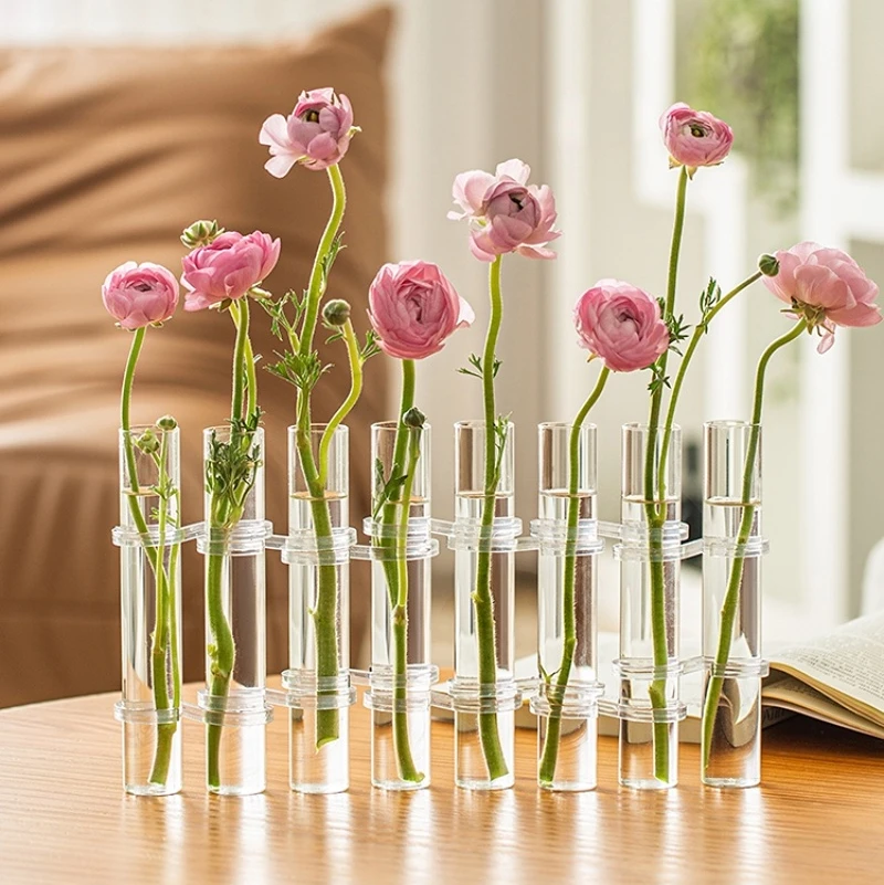 INS Glass Test Tube Vase Flower Art Hydroponic Flower Device Home Decoration Decoration Photography Props