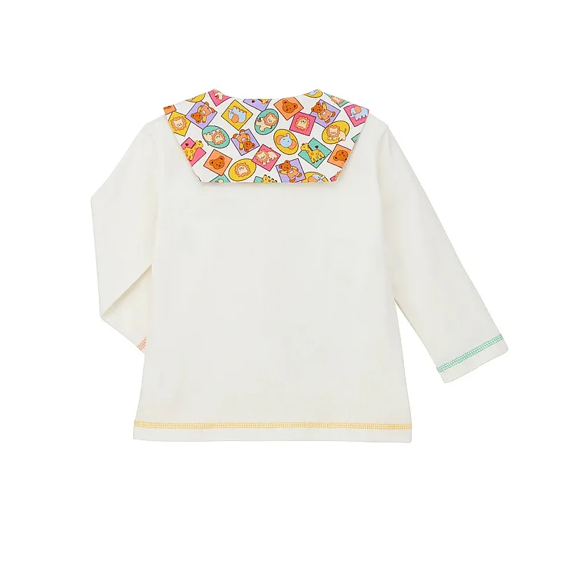 قاعدة قميص الربيع والخريف جديد الرجال والنساء الأطفال الدب الأسد طباعة كاملة البحرية طوق قميص طويل الأكمام