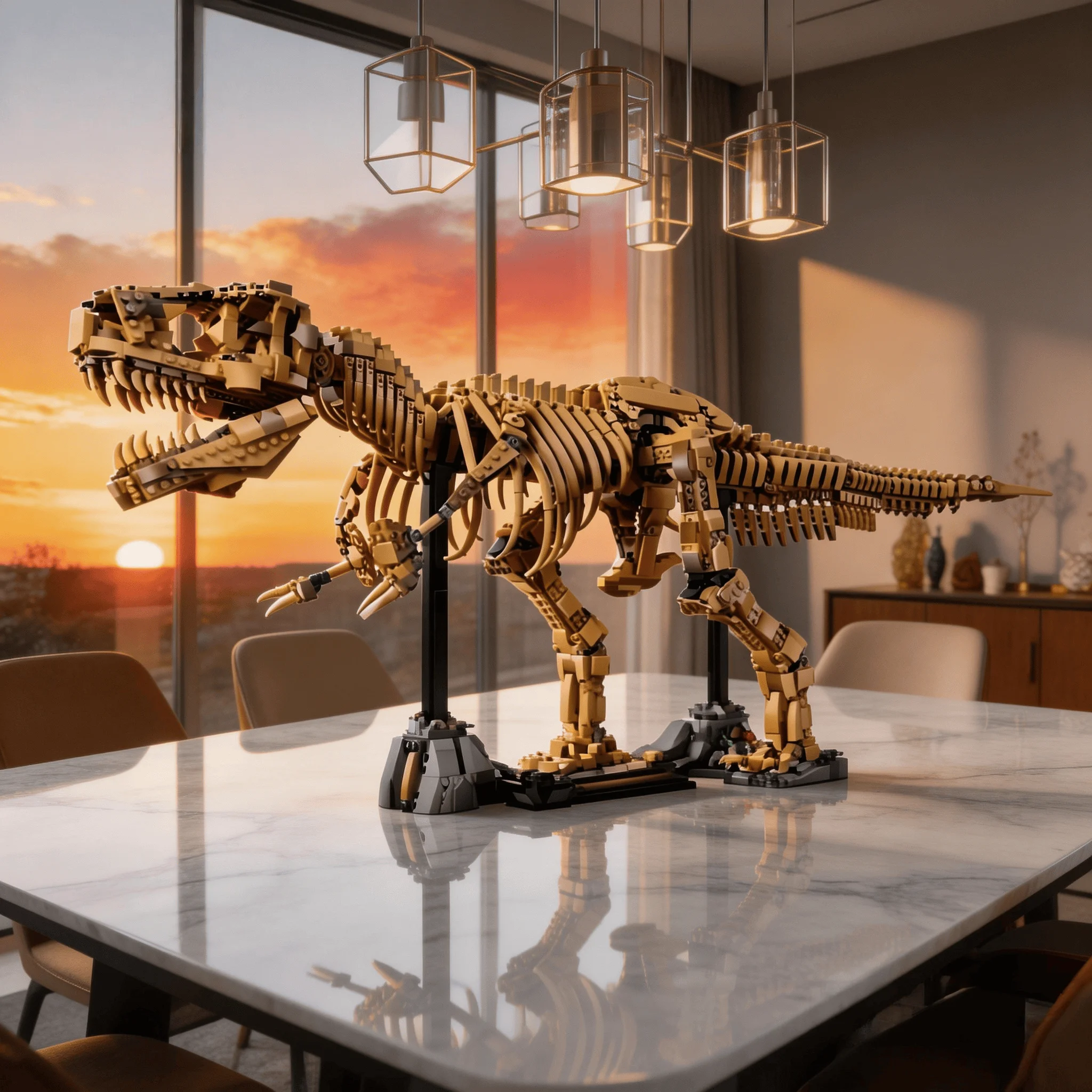 

Decorated with Moc tyrannosaurus fossil skeleton model home decoration can be active and fun 2026 new yellow modular assembly ad