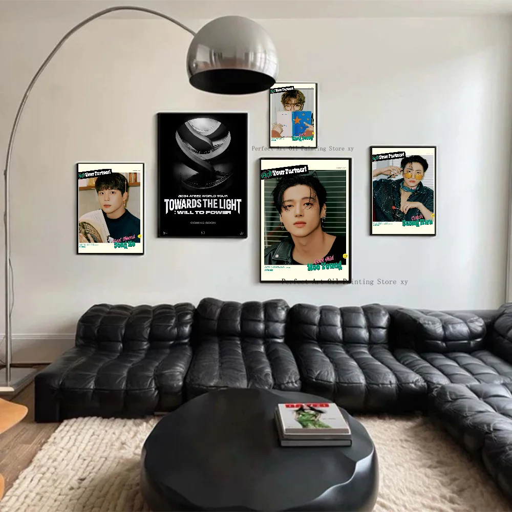 1PC Kpop Idols A-ATEEZ Poster Paper Print Home Living Room Bedroom Entrance Bar Restaurant Cafe Art Painting Decoration