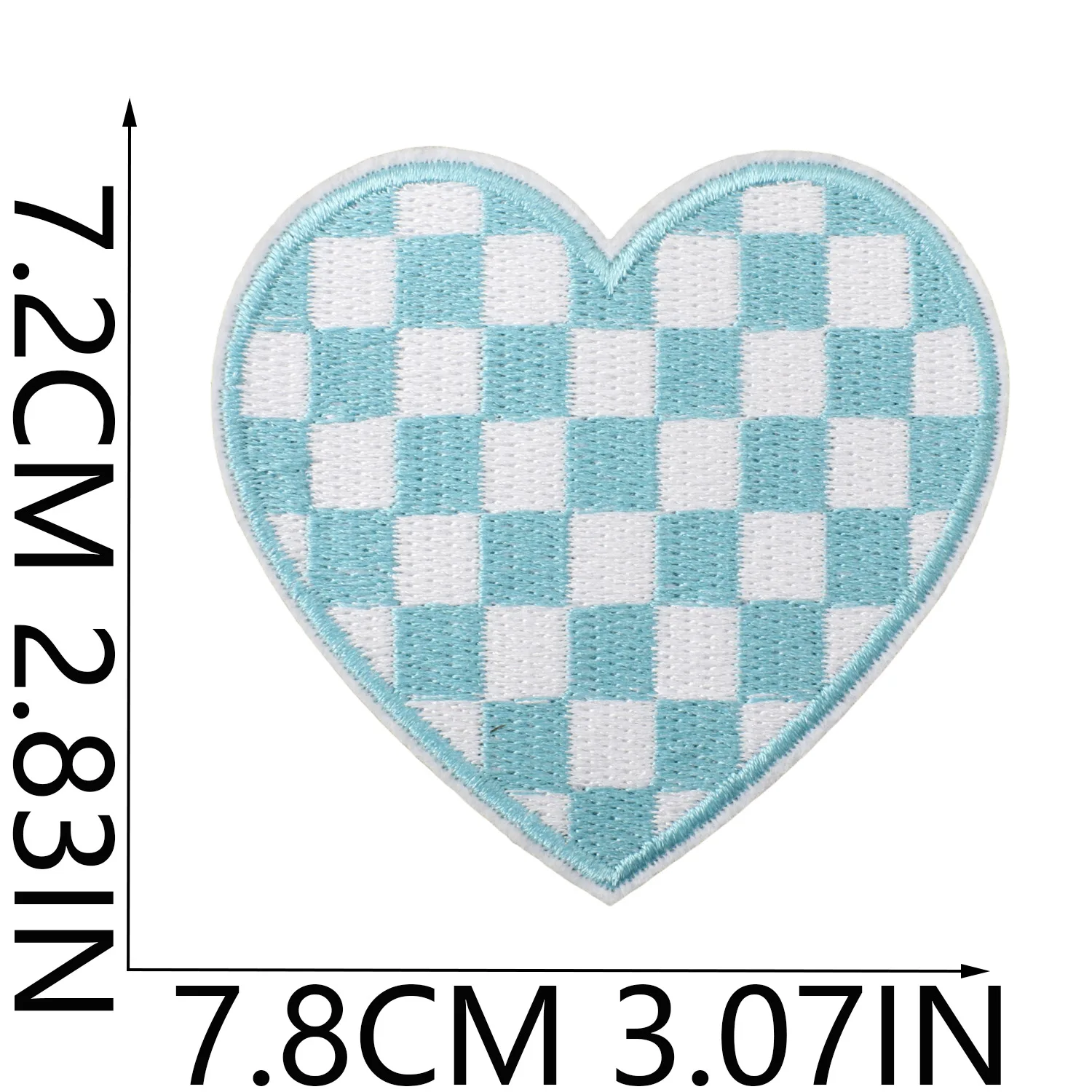 10Pcs Cheerleading Iron On Patches,Game Day Checkered Heart Bow Star Embroidery Applique for Clothes Backpack DIY Decoration