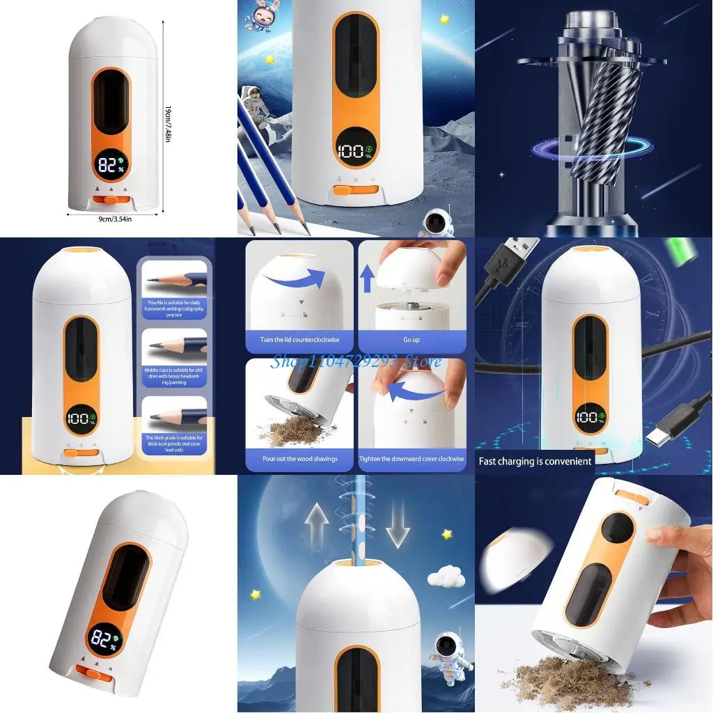 

Y2GD Automatic Sharpener Hands Frees Operation Cordless with Shatterproof Housing