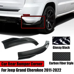 2PCS Car Rear Bumper Side Corner For 2011-2022 Jeep Grand Cherokee SRT SRT8 Splitters Aprons Diffuser Glossy Black body kit