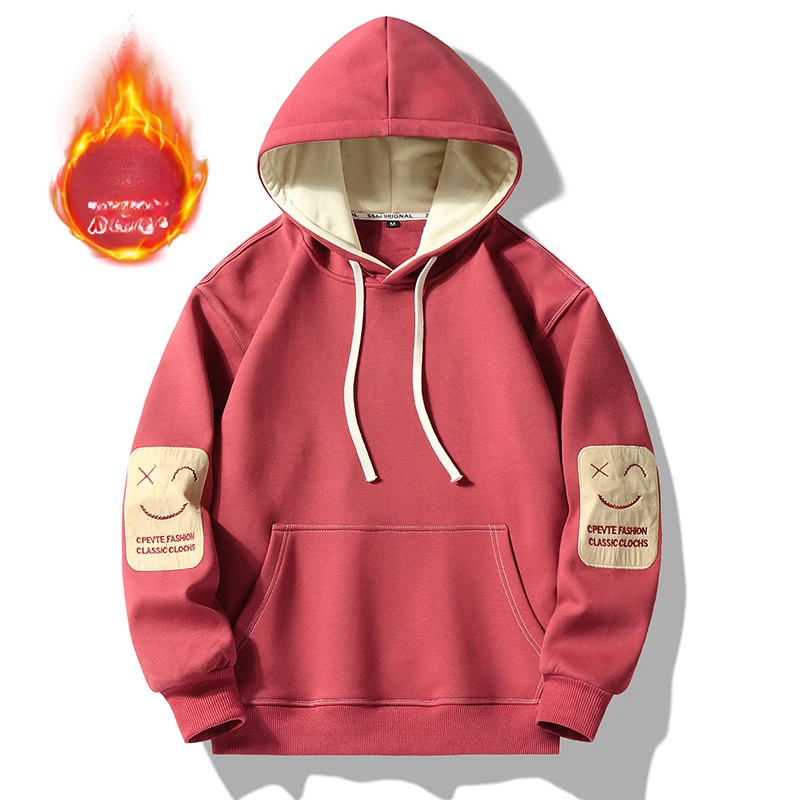 مقنعين الصلبة بلوزات الموضة فضفاضة عادية تنوعا البلوز رشاقته الصوف سترة الرجال النساء الخريف الشتاء مبطن معطف دافئ