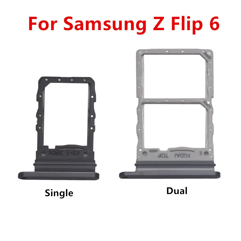Flip6 SIM Card Slots For Samsung Galaxy Z Flip 6 F741 SIM Tray Adapters Socket Holder Replace Phone Housing Repair Parts
