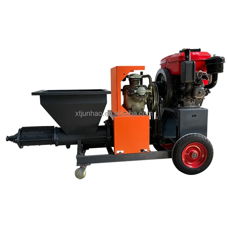 New technology diesel model cement mortar plaster spraying machine cement mortar spraying machine with high efficiency