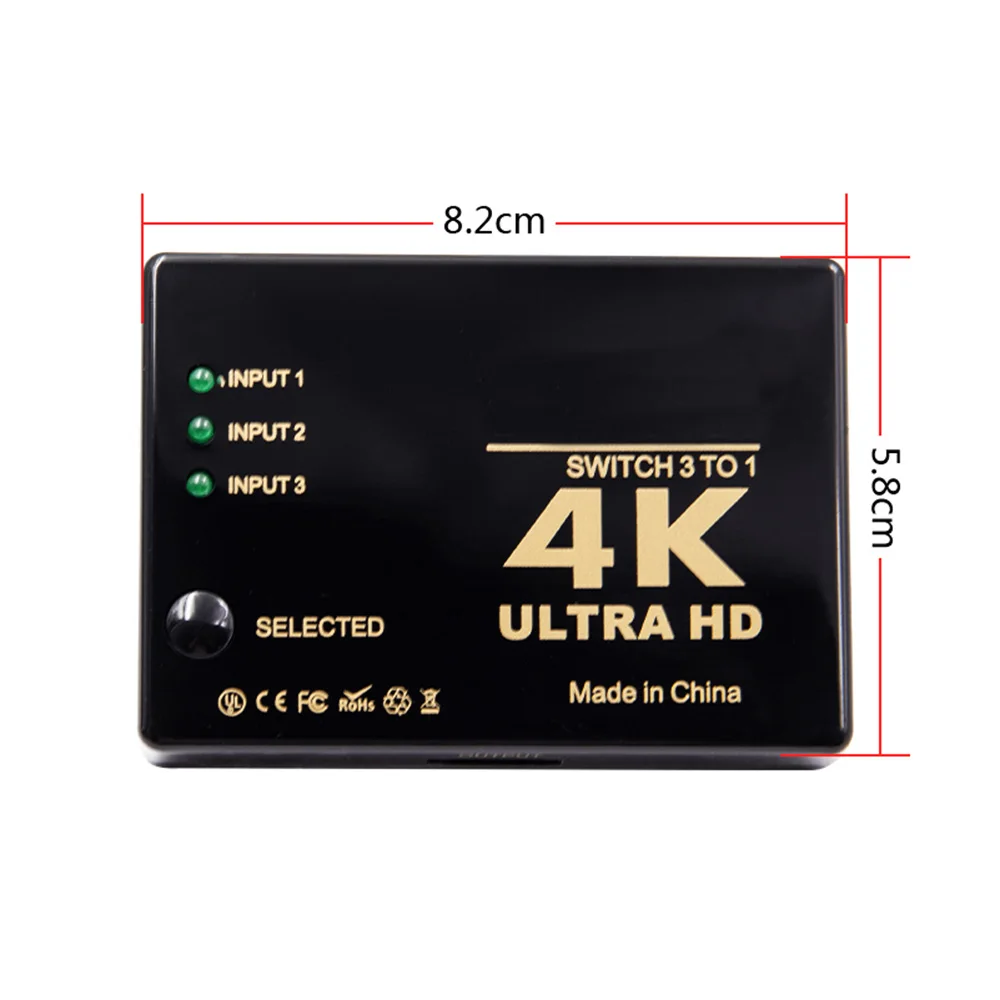 3 Port 4K*2K 1080P Switcher HDMI-compatible Selector 3x1 Splitter Box Ultra HD for PC DVD HDTV Xbox PS3 PS4 Multimedia HOT sale
