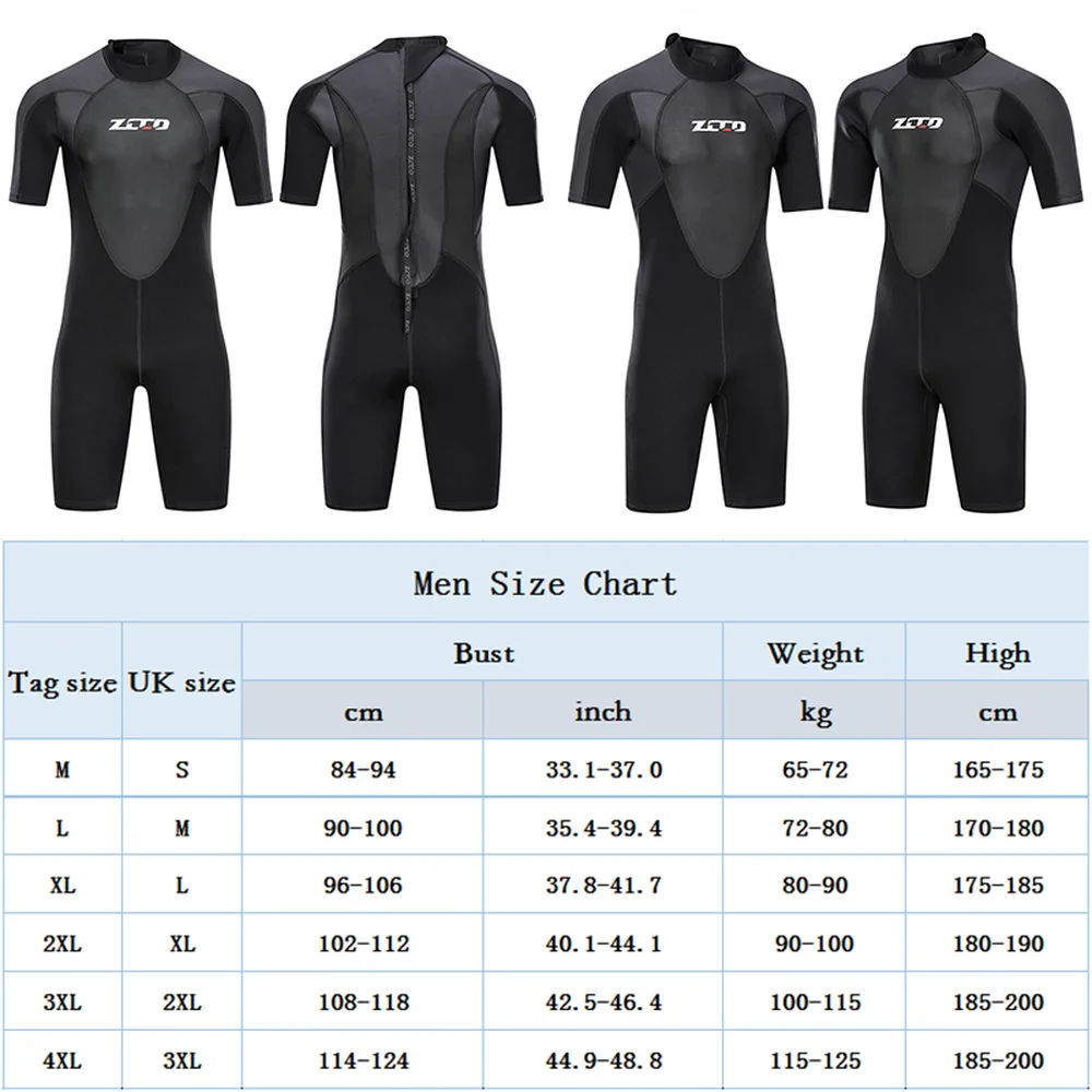 3mm Neoprene Wetsuit Men Short Sleeve One Piece Set Sunproof Diving Suit for Surfing Spearfishing Snorkeling Keep Warm Swimsuit
