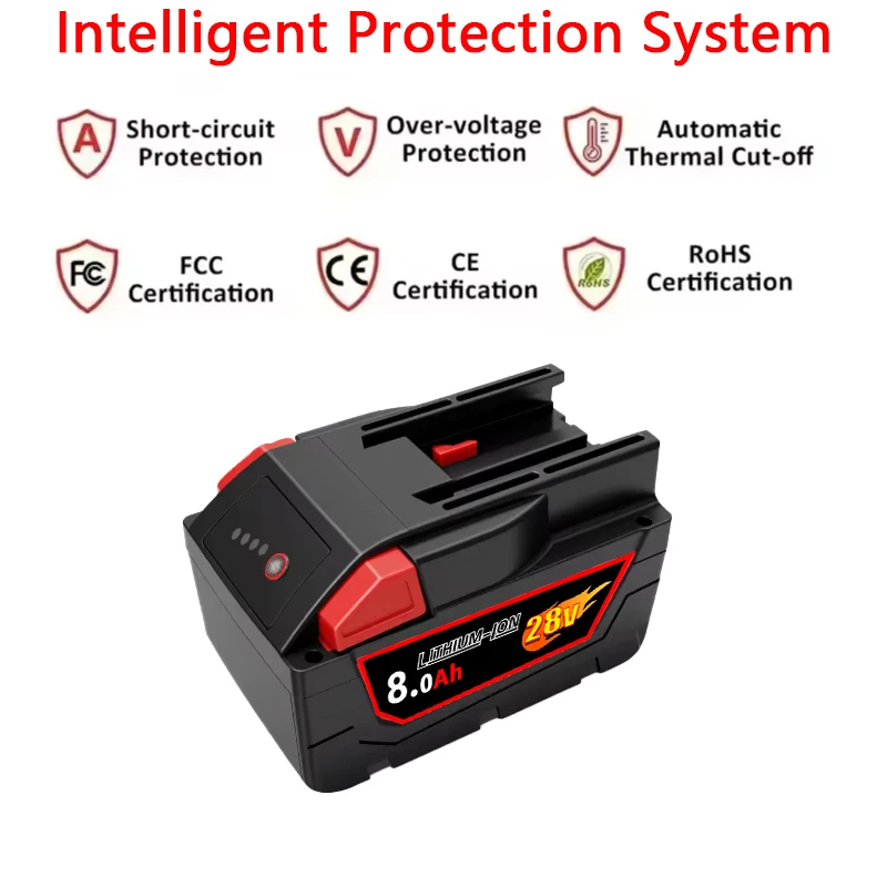 28 فولت 12.0Ah لميلووكي M28 بطارية ليثيوم أيون استبدال البطارية لميلووكي 28 فولت M28 48-11-2830 0730-20 أداة البطارية #4