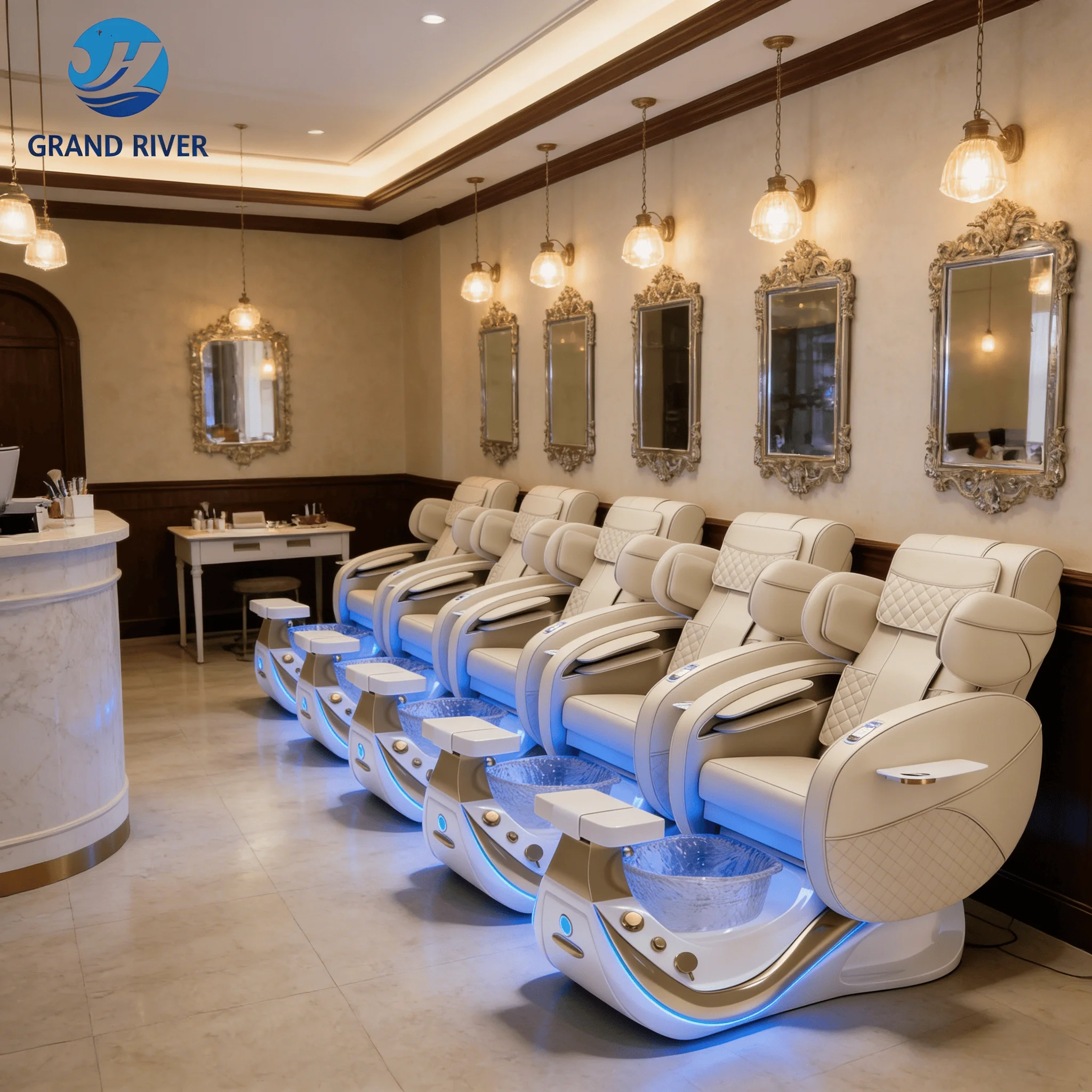 Massage Table,Modern Luxury Design Electric Massage Automatic Water Circulation Pedicure Chair Inverted Back Full Massage For Na