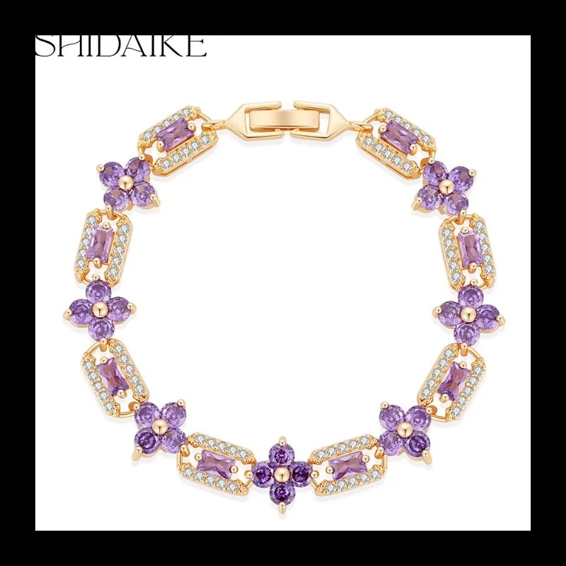 

Gorgeous Dinner Bracelet Jewelry, Colorful Zircon Inlaid Bracelet, Atmospheric Bracelet, Fashionable and High-end.