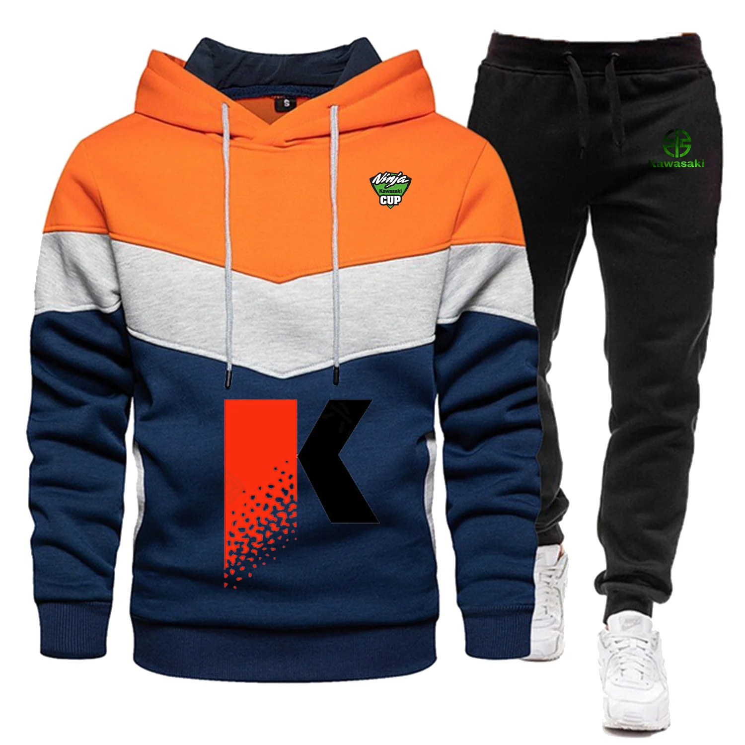 Kawasaki-Conjunto de dos piezas para hombre, ropa deportiva de entrenamiento Unisex, sudadera de aventura, traje de carreras, pantalones, trajes, uniforme de motocicleta