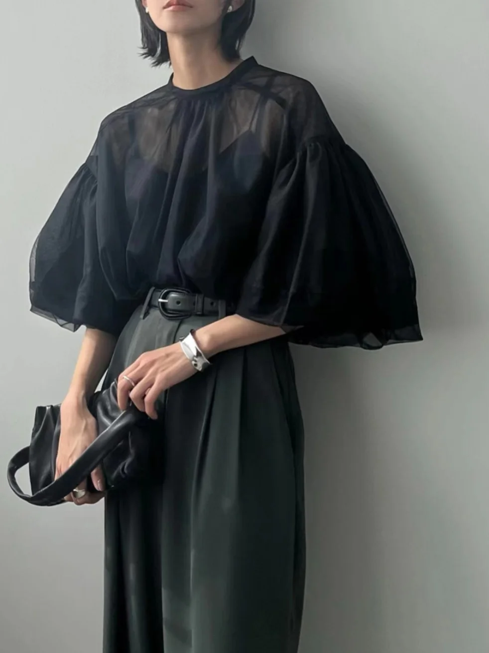 

Свободный женский модный комплект Otago irt в японском стиле в стиле ретро с фонарем Sve Me, прозрачный топ и ремешок Sensation